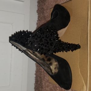 Sam Edelman Lorissa black Spike high heels peep toe